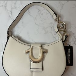 True Religion Ivory Leather Bag