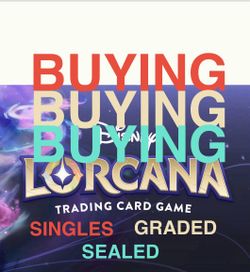 BUYING Lorcana Iconic Enchanted Promo Cards Booster Box Packs Singles Sealed PSA BGS Graded Disney Games Fabled Whispers Winterspell Wilds Toy D23 D10