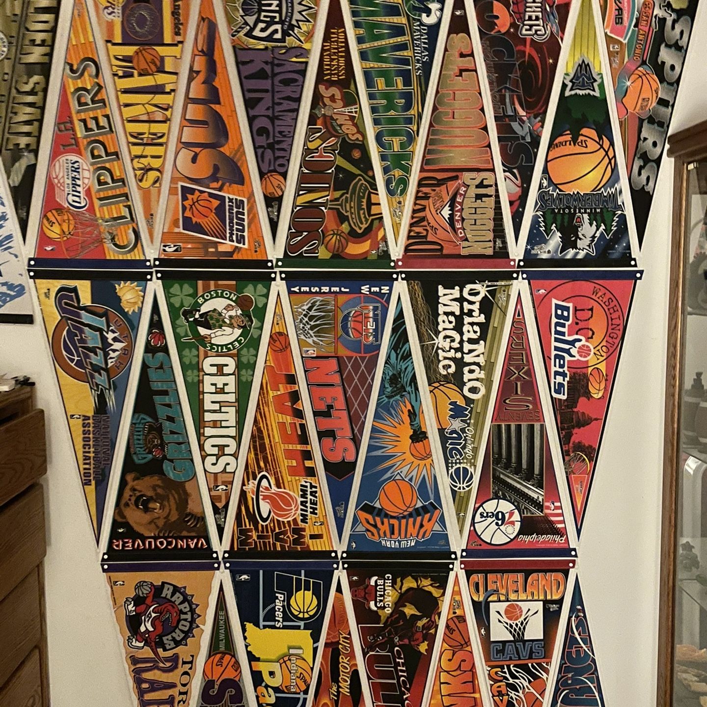 1990s Vintage NBA Pennants