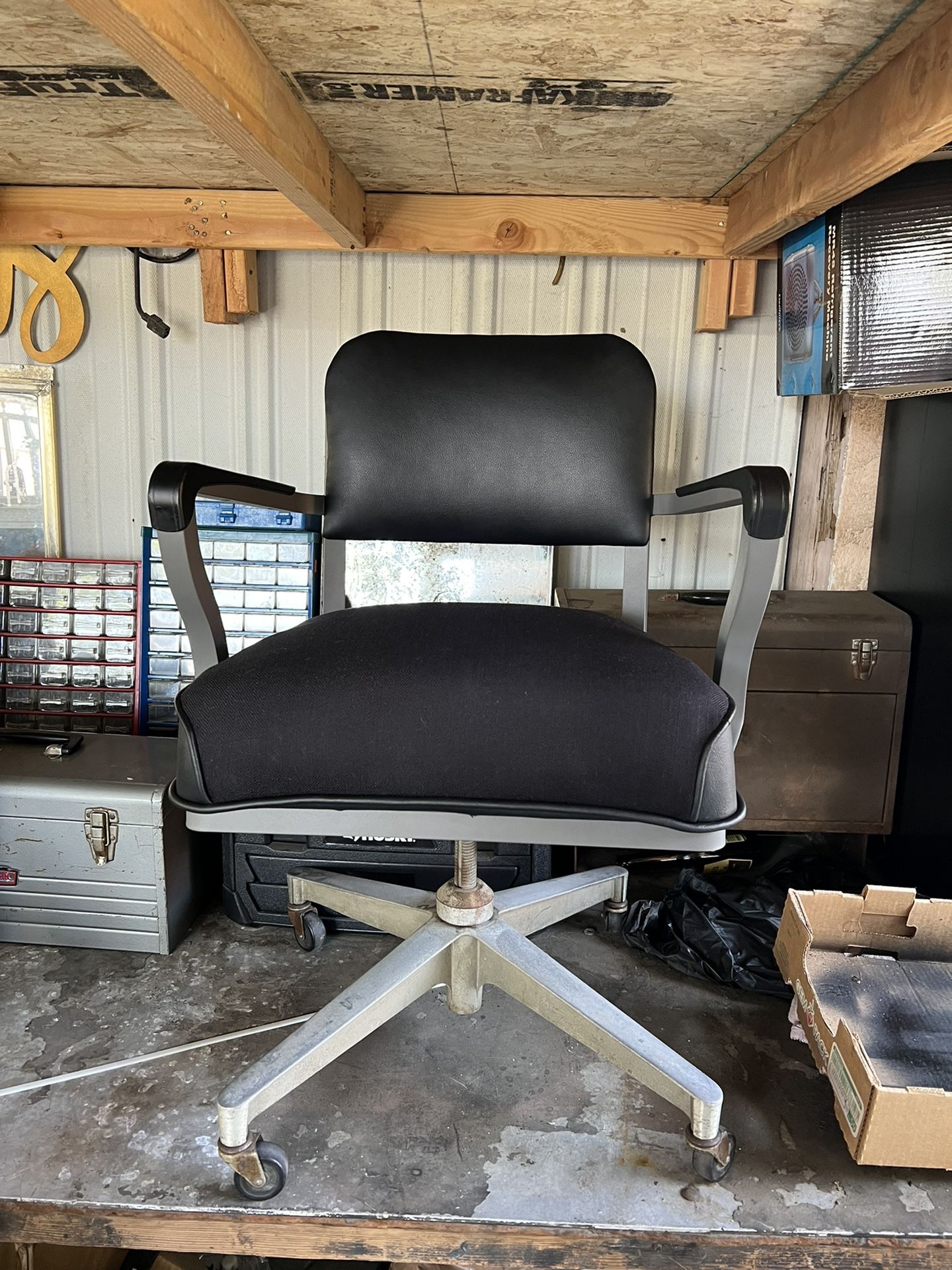 Tanker Desk Desk Chair Industrial Steel Case Tanker Chair Antique