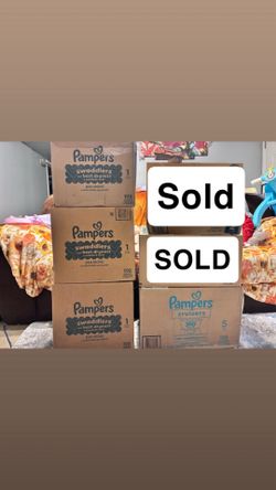 Pampers Swaddlers size 1 and Cruisers Diaper size 5 Lot OBO