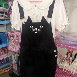 Kawaii Cat Overalls  Dress