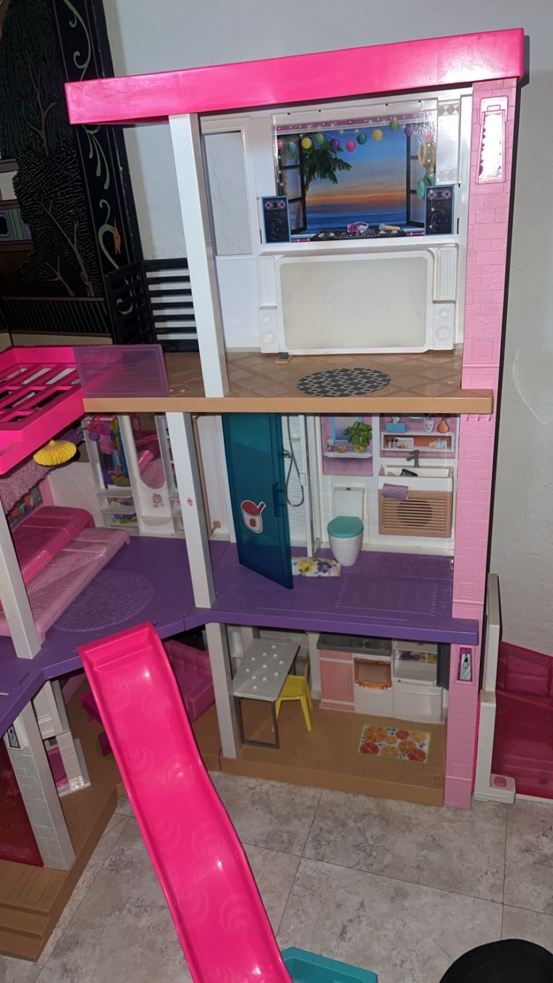 Barbie Dreamhouse (3.75-ft) 3-Story Dollhouse Playset with Pool & Slide, Party Room, Elevator,