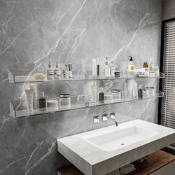 Acrylic Wall Mount Shelves, 2 Sizes - 6 PCS (NEW)