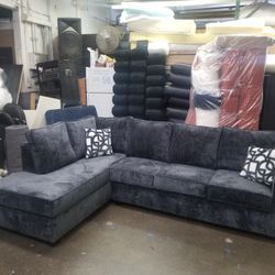 BRAND NEW 7X9FT AND 9X5.5FT SECTIONAL CHAISE SOFA  BARCELONANAVY CHARCOAL FABRIC. CUSTOM MADE AVAILABLE 