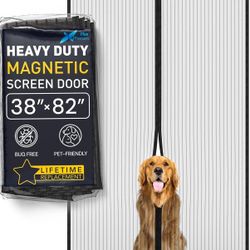 New sealed Magnetic screen door 38"x82" Easy install self-sealing mesh