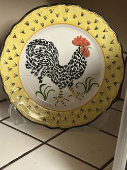 Large kitchen Rooster Plate decor13"