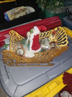 Santa And Sleigh Christmas Decorations 