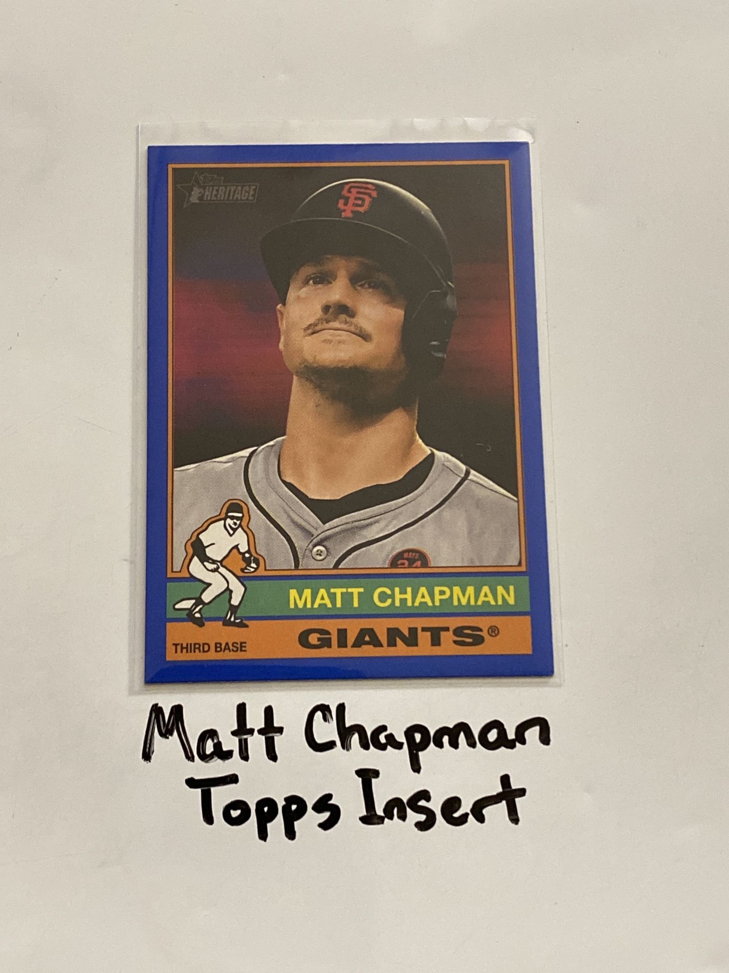 Matt Chapman San Francisco Giants 3rd Baseman Topps Short Print Insert Card. 