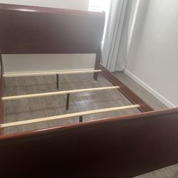 Wooden Queen Bed Frame and multi drawer Dresser -matching set - clean