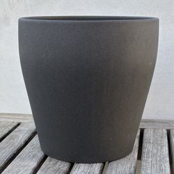 IKEA Persillade dark gray ceramic plant pot 9” tall