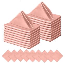 (60)Rose Gold Satin Napkins