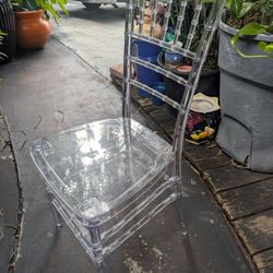 1 Clear Acrylic Chair Good Condition 3ft Tall To Top Of Back And 20in To Seat