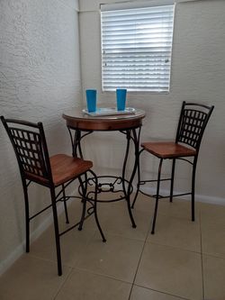 PUB TABLE AND CHAIRS