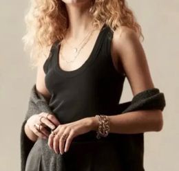 Banana Republic black ribbed tank top, size XL