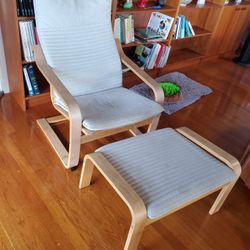 Ikea Poang Chair & Ottoman