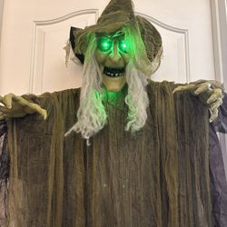 NEW Halloween 67” Hanging Witch with lights and sound