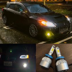 White 9005 HB3 LED Bulbs Headlight Conversion Kit High Beam Bright 