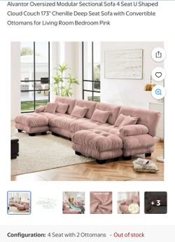 4 Seat sectional sofa with ottomans