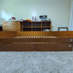 Authentic Teak Wood Double Twin Bed Frame. 