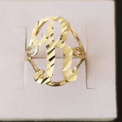 10kt Gold Initial R Ring