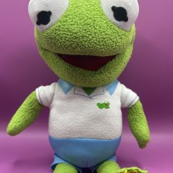 Disney Baby Kermit the Frog Plush Muppet Babies 12” with Polo Shirt Pants 