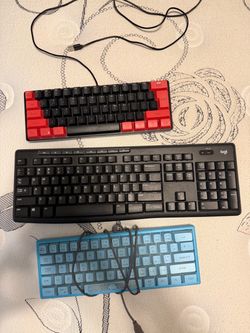 2 gaming keyboards 1 work keyboard for sale