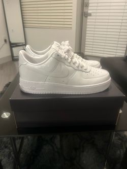 New White Nike Air Force 1 (Ones) ‘07 Premium Glossy Patent Leather Shoes (Sneakers) Size 10.5 Men’s
