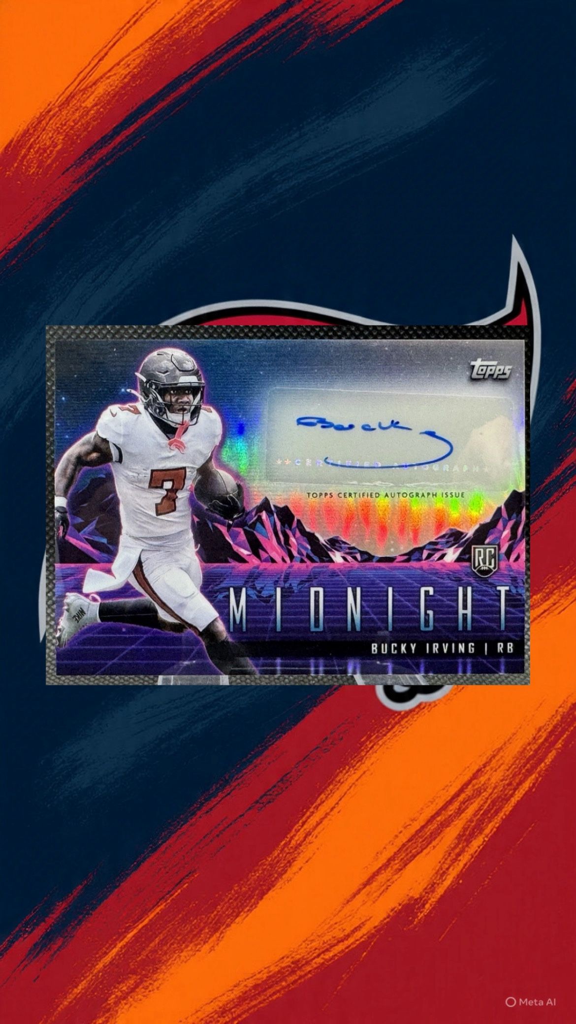 Bucky Irving 2024 Topps Midnight Rookie Horizon Signature Auto – Buccaneers, image size:1170x2080
