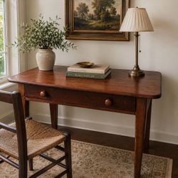 Antique 19th Century American Pine Tavern Table Farmhouse Harvest Table Writing Desk