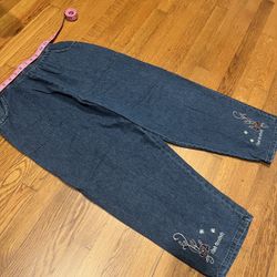 Embroidered Denim Pants 