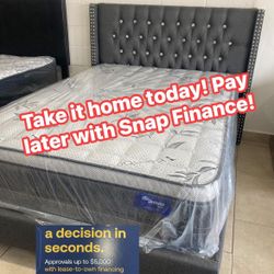 New Full size Bed With Pillow Top Mattress! 