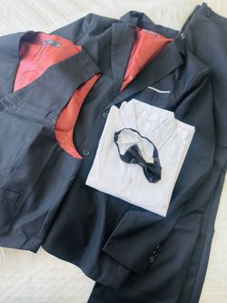 Boys Suit Kids 4 Piece Tuxedo Suit Set for Teen Boys Formal Dresswear,18Y, Black
