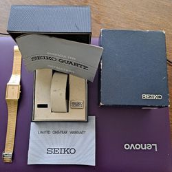 Seiko Gold Tone Quartz Watch Vintage. Made In Japan. 