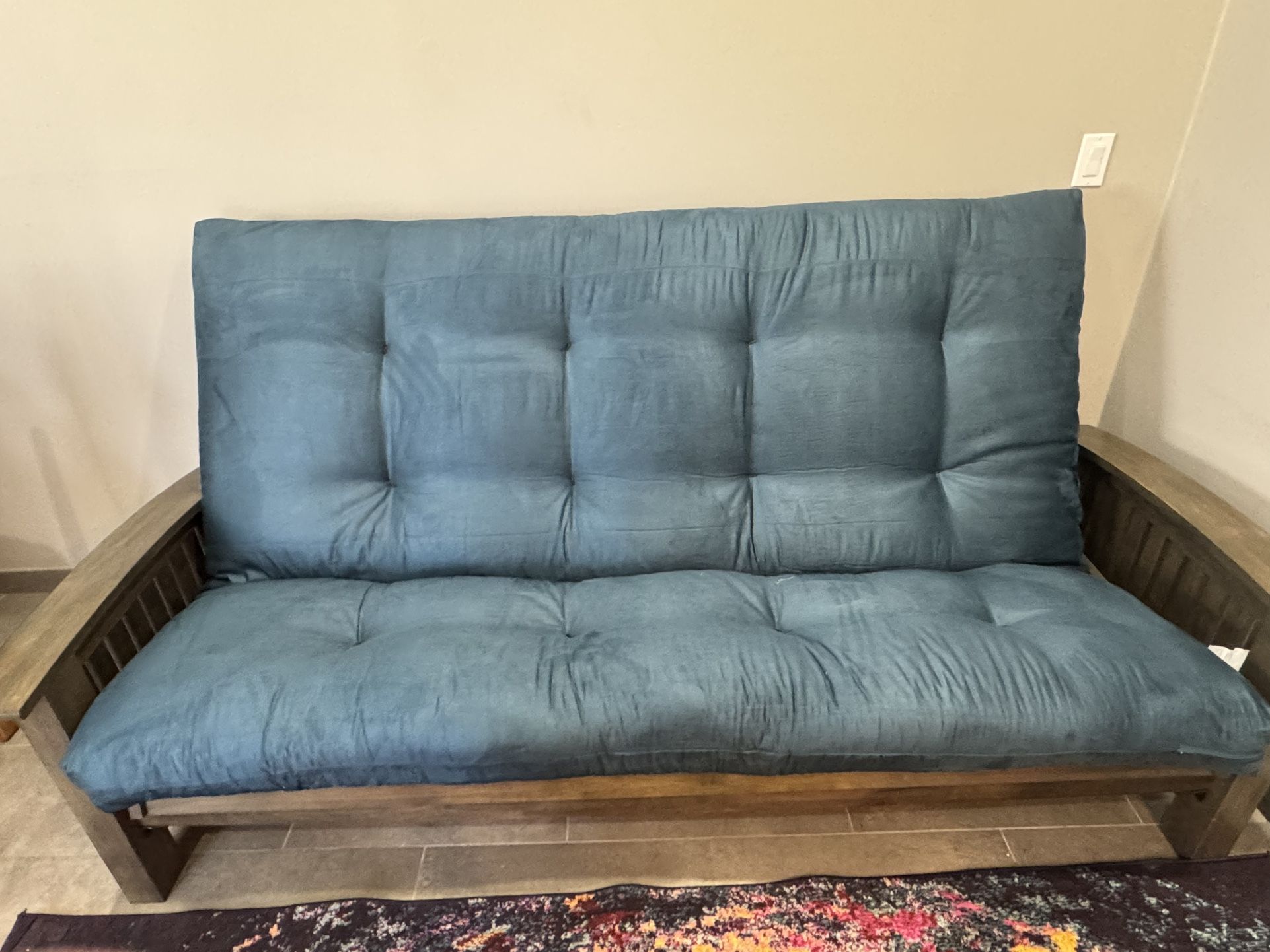 Blue Queen Size Futon Mattress