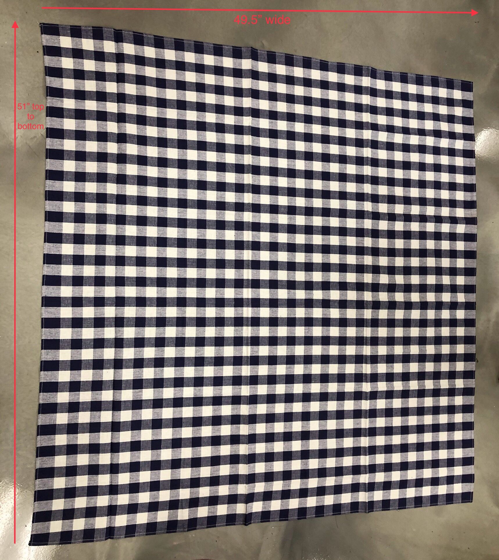 New Blue & White Cotton Checkered Tablecloth from India