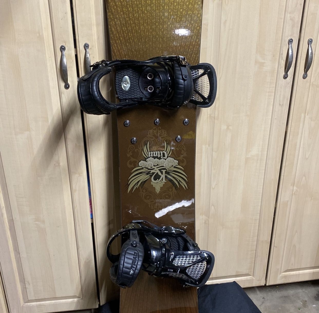 K2 Burton Snowboard With Boot Bindings And Snowboard Bag 163cm