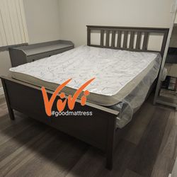 QUEEN PILLOW TOP MATTRESS WITH BOX SPRING 2PC. BED FRAME ISN'T AVAILABLE