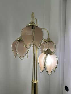 regency / vintage hollywood lotus flower floor lamp
