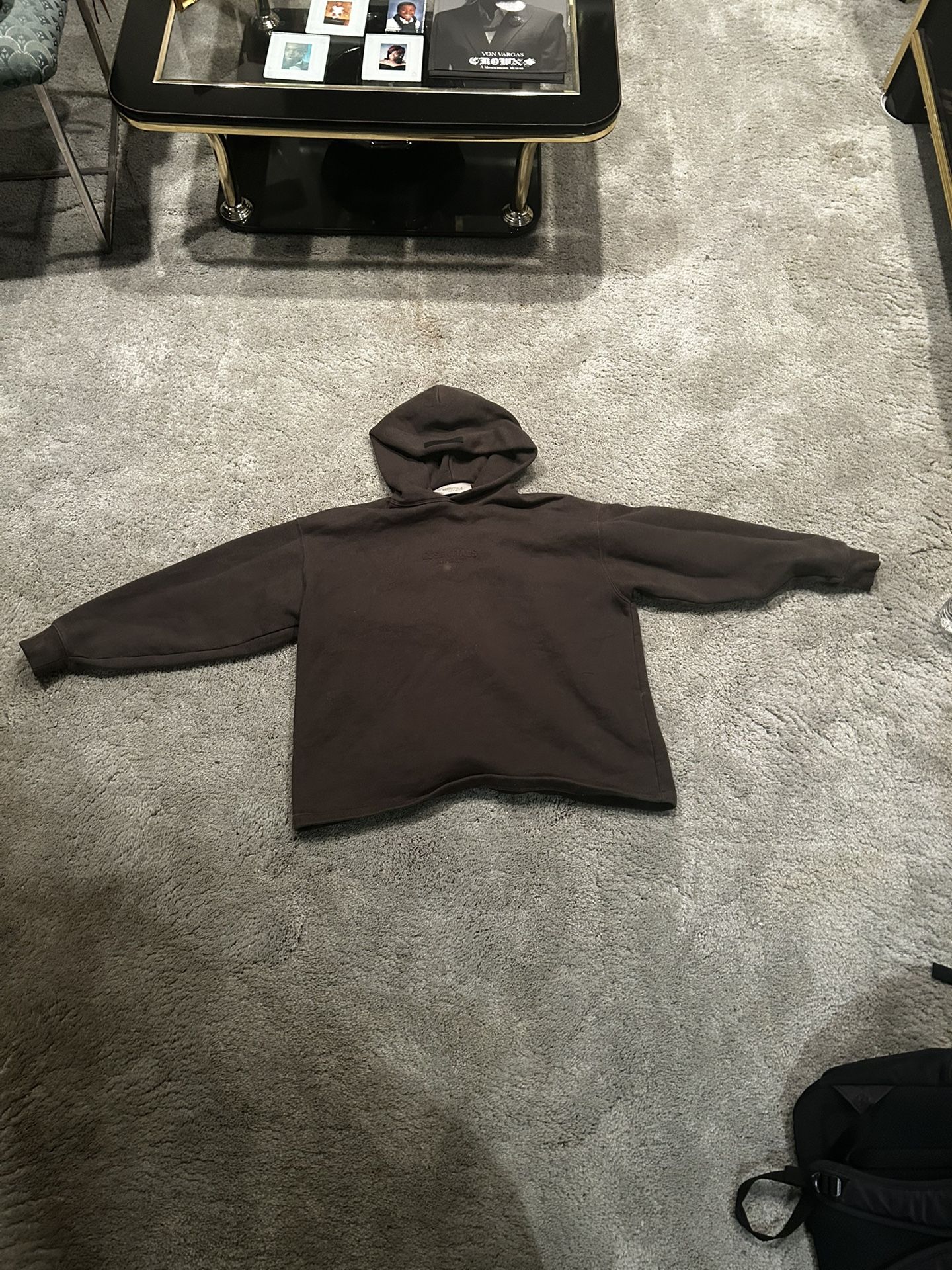 Dark grey/Ashy brown Essentials hoodie