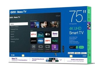 onn 75” Class 4K UHD Roku Smart Television