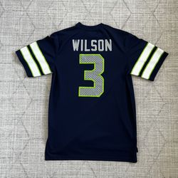 NFL Team Apparel Adult Blue Football Seattle Seahawks #3 Wilson Athletic Jersey