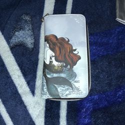 Mermaid Cartoon Mermaid Pattern Long Wallet, Zipper around Coin wallet Womens credit card holder long wallet new clutch wallet