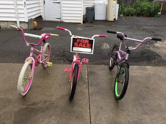 Three girls bikes.
