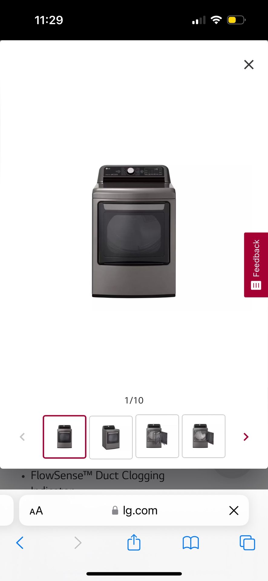 7.3 cu.ft. Smart wi-fi Enabled Gas Dryer with TurboSteamâ„¢