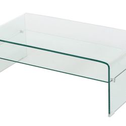 121 Christopher Knight Home Salim 12mm Tempered Glass Coffee Table, Clear, 39.5 in x 21.7 in x 14 in