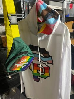Rainbow hoodie with belt bag