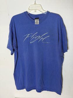 Jordan Flight Script T Shirt Men’s L Blue Faded Jumpman Y2K Vintage