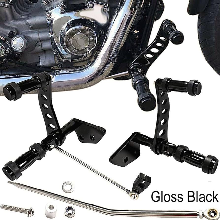 Forward Controls Pegs Levers Linkages for Harley Dyna Street Bob 2006-2017, Low Rider 2000-2012, Super Glide 2000-2015 (Black)