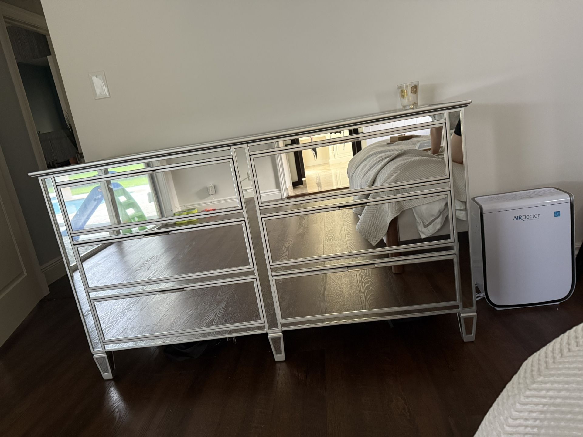 Pottery barn Park Mirrored Nightstand And Two (2) Dressers Set